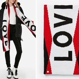 Express Women Love Graphic Knit Oblong Scarf